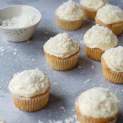 Coconut Cupcakes With Coconut Cream Cheese Frosting