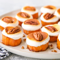 Sweet Potato Bites With Marshmallow And Pecans