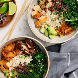 Cauliflower Rice Kimchi Bowls - Love And Lemons