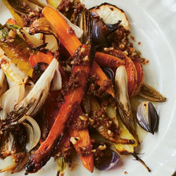 Roasted Autumn Vegetables With Walnut-miso Sauce