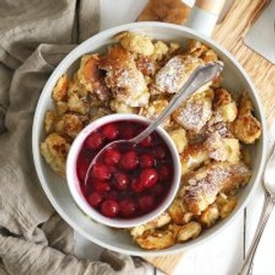 Vegan Shredded Pancake Aka. Kaiserschmarrn With Cherry Compote