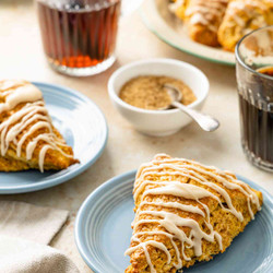 Pumpkin Scones With Maple Glaze