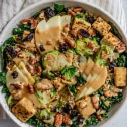 Chopped Kale Salad With Pan Seared Herb Tofu