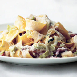 Creamy Pappardelle With Leeks And Bacon