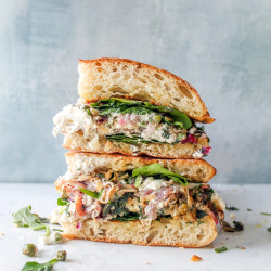 Spring Veg, Burrata &amp; Prosciutto Sandwiches