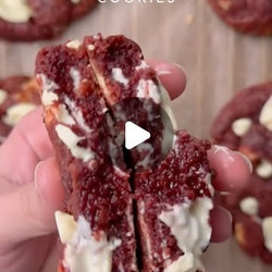 White Chocolate Red Velvet Cookies