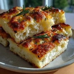 2-ingredient Cottage Cheese Rosemary Focaccia Squares