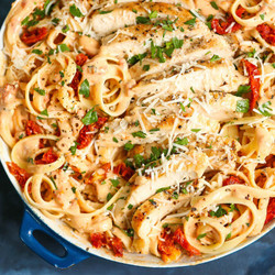 Sun-dried Tomato Fettuccine Alfredo