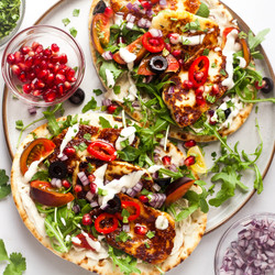 Hot Honey Halloumi Flatbreads
