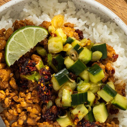 Chili Crunch Ground Chicken Bowls
