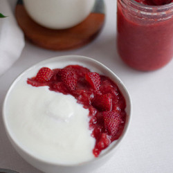 Strawberry Rhubarb Sauce Yogurt Topping