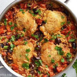 One Pot Chicken With Orzo And Olives