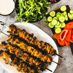 Chicken Shawarma Kebabs With Creamy Garlic Tahini Sauce
