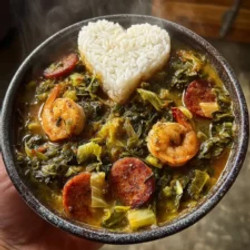 Gumbo Greens With Cabbage For Dinner