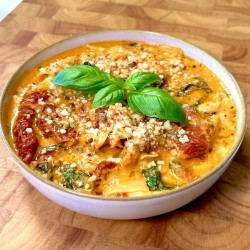 Tortellini Soup With Creamy Tomato And Spinach