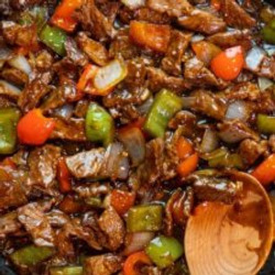 Savory Chinese Onion Pepper Steak