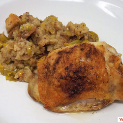 Roasted Chicken Thighs With Homemade Stuffing