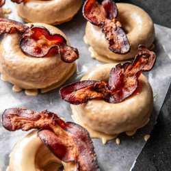 Baked Maple Bacon Doughnuts