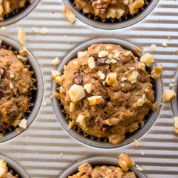 Hearty Whole Wheat Banana Zucchini Muffins