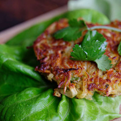 Crispy Sweet Potato Pancake Lettuce Wraps