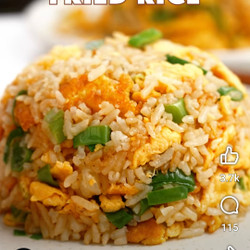 Fried rice, chicken and prawn