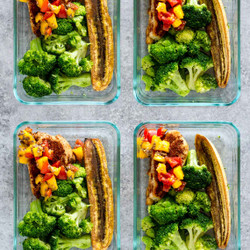 Paleo Slow Cooker Jerk Chicken Meal Prep Bowls