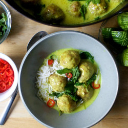 Braised Ginger Meatballs In Coconut Broth