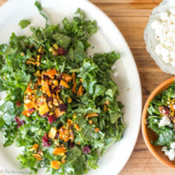 Kale Salad With Cranberries, Pistachios, Goat Cheese