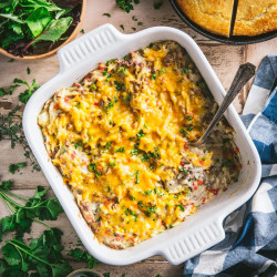 Cheesy Ground Beef And Potato Casserole