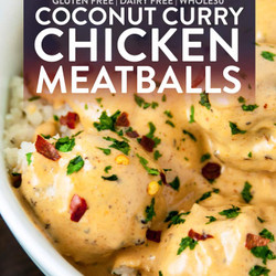 Coconut Curry Baked Chicken Meatballs