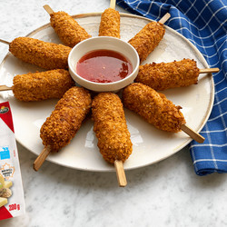 Air-fried Korean Cheesy Corn Dogs