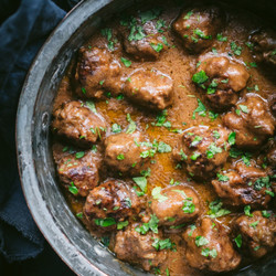 Norwegian Meatballs With Gjetost Sauce