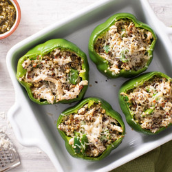 Chicken Pesto Stuffed Peppers