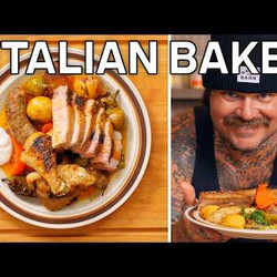 Big Fat Italian Bake: Pork Chops, Sausages, And Peppers