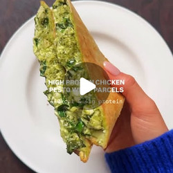 High Protein Chicken Pesto Wrap Parcels