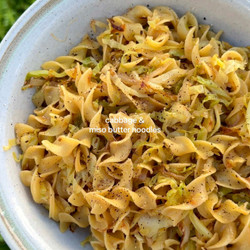 Caramelized Cabbage And Miso Butter Noodles