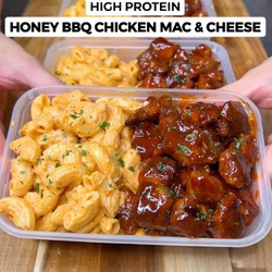 High Protein Honey Bbq Chicken Mac &amp; Cheese Meal Prep