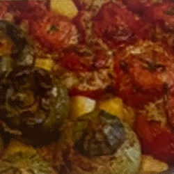 Stuffed tomatoes and peppers from Greece cooking class