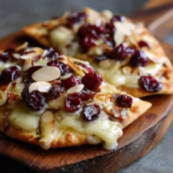 Brie &amp; Cranberry Flatbreads With Almond Crunch