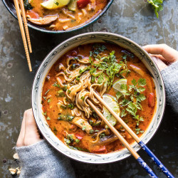 30 Minute Thai Peanut Chicken Ramen