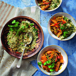 Squash &amp; Sweet Potato Tagine With Lemon &amp; Pistachio Couscous