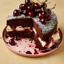 Charlie’s Chocolate, Mascarpone And Cherry Cake