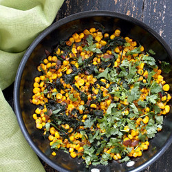Corn Palak - Curried Corn And Greens