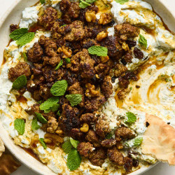 Smashed Beef Kebab With Cucumber Yogurt