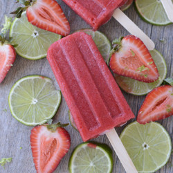 Three Ingredient Strawberry Popsicles