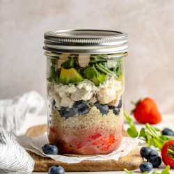 Balsamic Chicken Berry Salad In A Jar