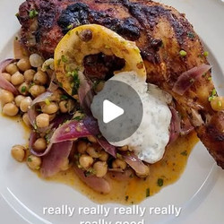 Roasted Chicken With Chickpeas And Mint Yogurt