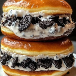 Oreo Cheesecake Stuffed Donut Burger