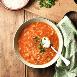 Polish Tomato Rice Soup (pomidorowa Z Ryzem)
