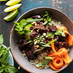 30 Minute Vietnamese Beef And Crispy Rice Bowl.